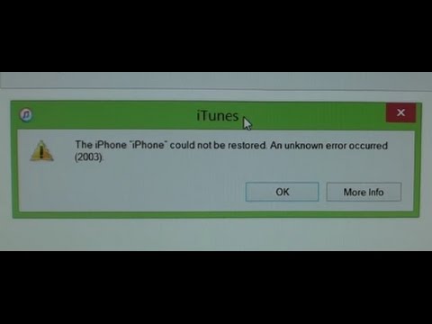 error de actualización de iPhone 2003