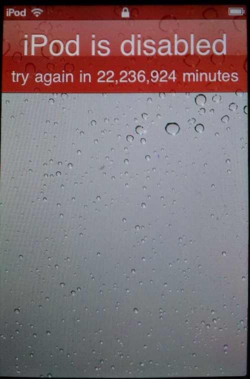ipod фактически отключен, ошибка