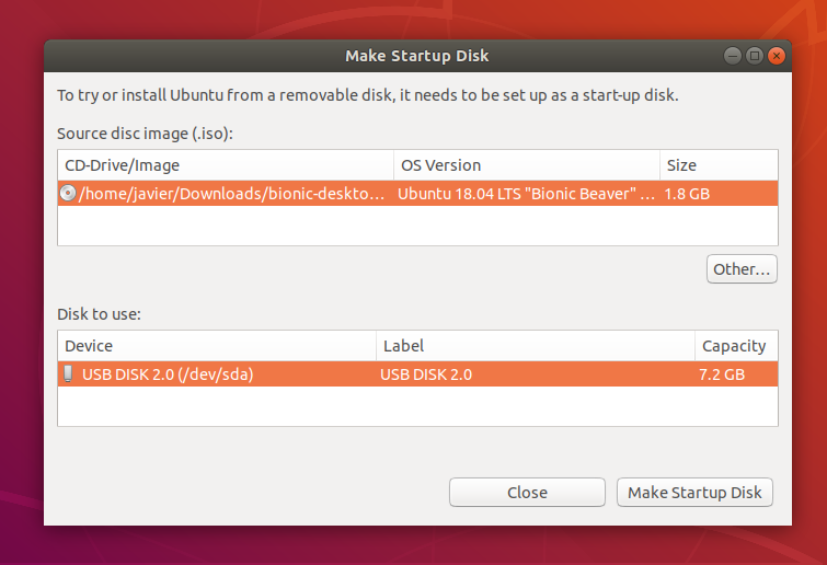 make ubuntu usb-opstartschijf