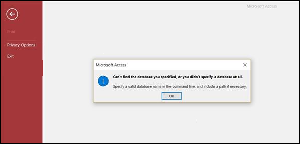ошибка базы данных Microsoft Office