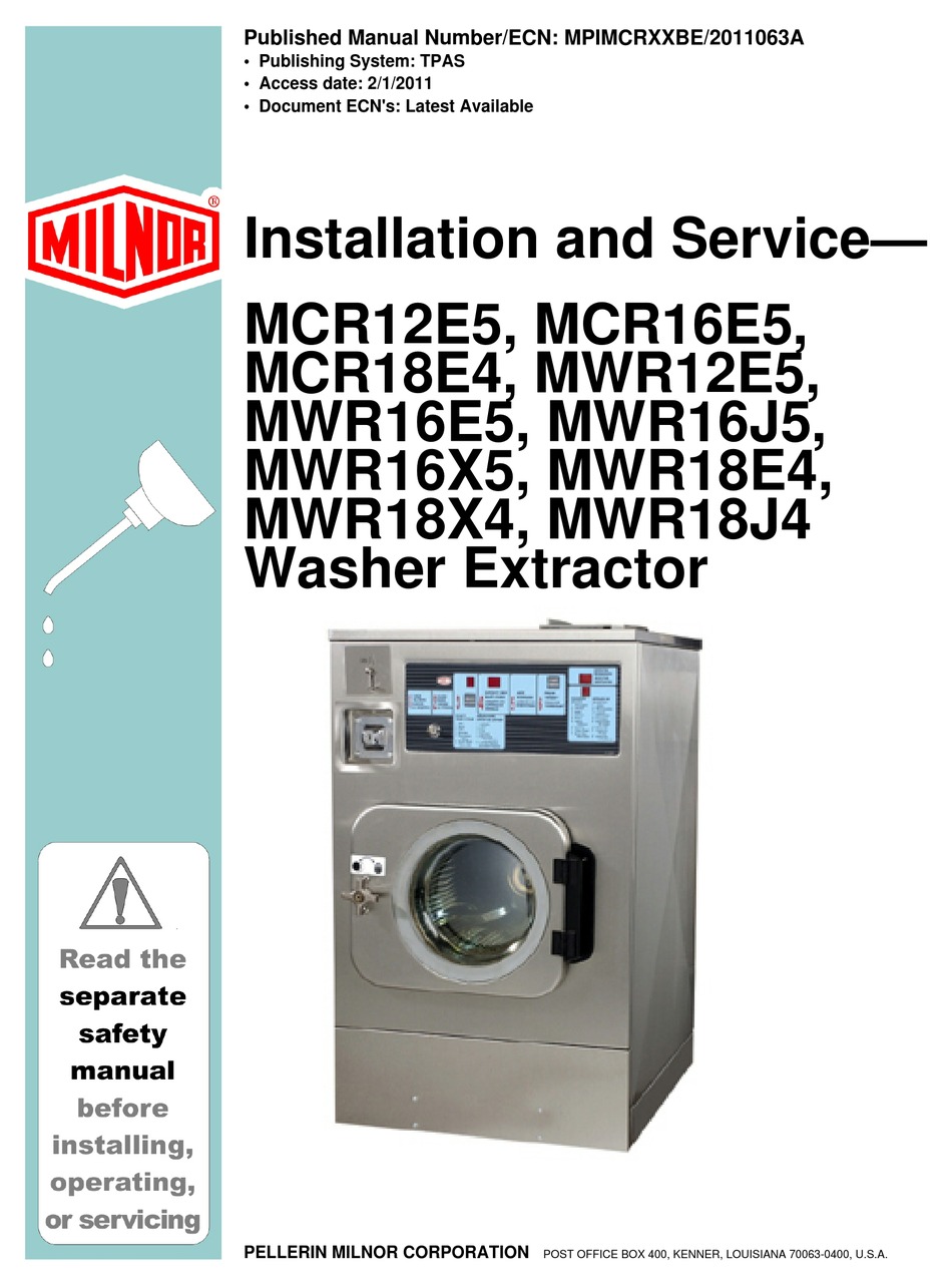 Устранение неполадок при ремонте стиральной машины Milnor