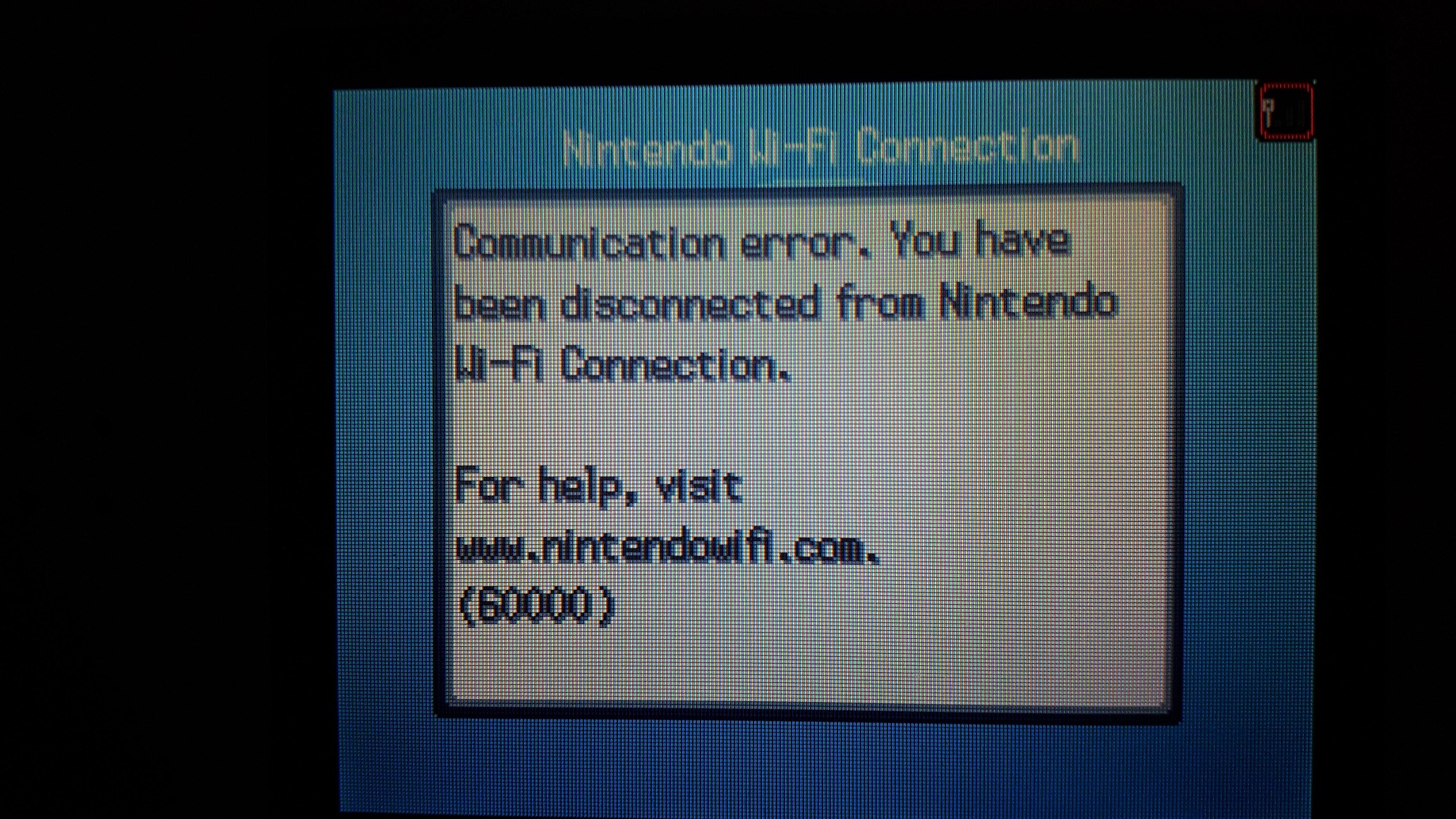 erro de conexão Nintendo DS