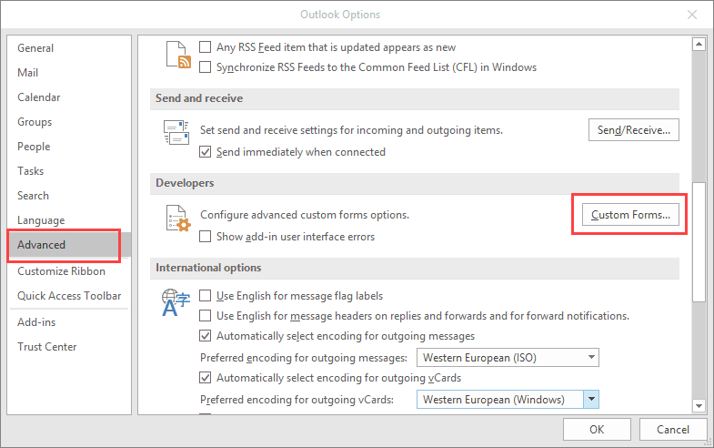 Błąd programu Outlook 2010, że niestandardowy formularz nie może zostać otwarty