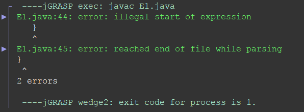 parseerfout in java