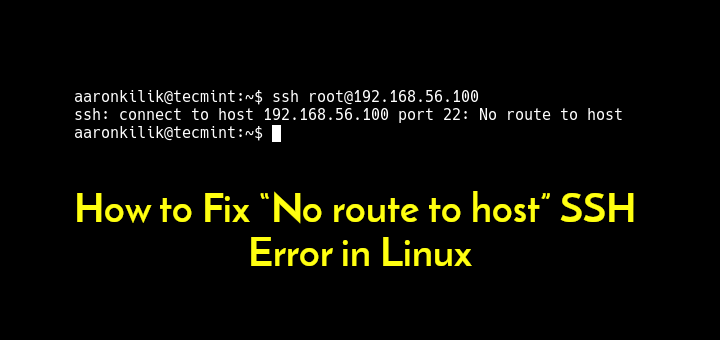 putty no route to host error