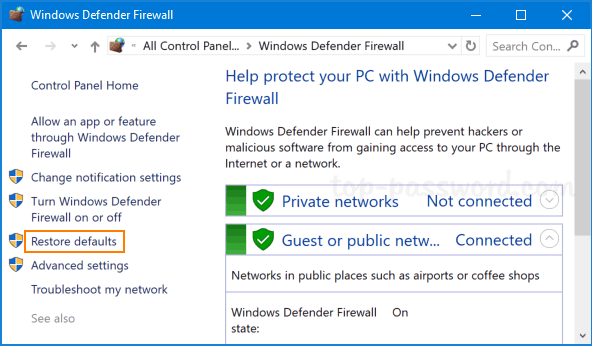 reinstalar Windows Firewall Vista