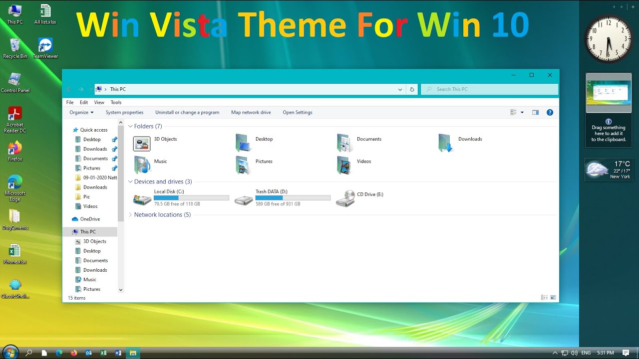 reinstalar el tema de Windows Vista