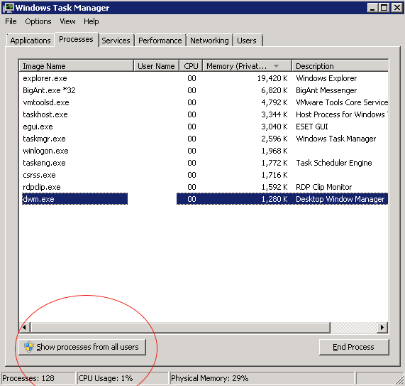 Remote Desktop Task Manager 2008