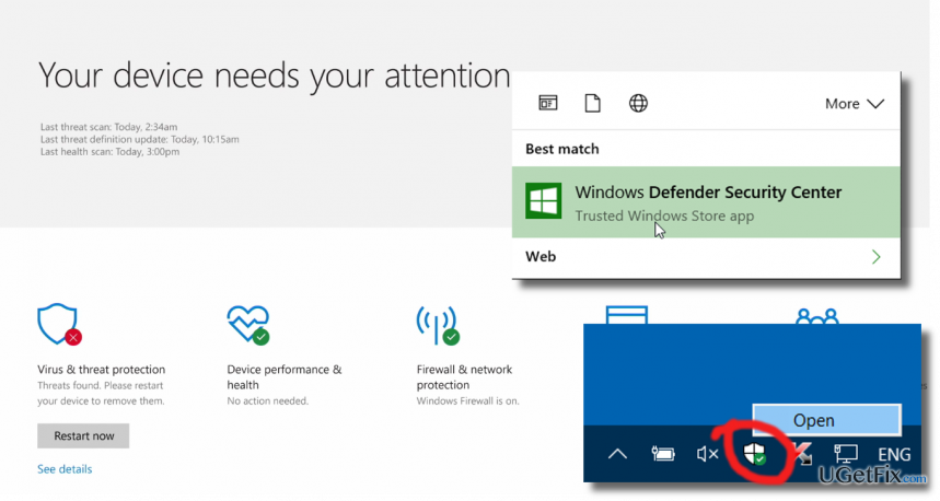 remover a barra de tarefas do ícone de segurança do Windows