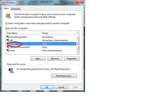 renommer les comptes d'utilisateurs dans Windows 7