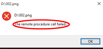 rpc error the remote procedure call failed