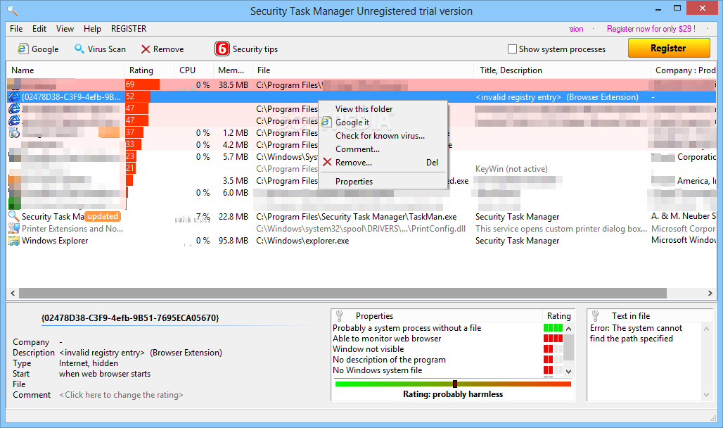 security task manager kex