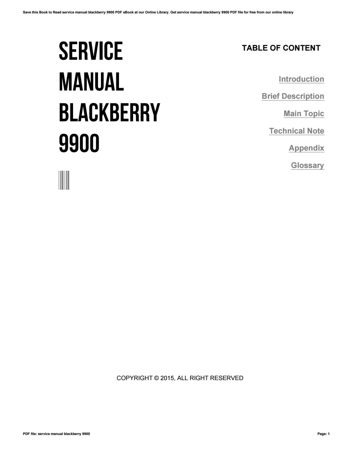 informazioni sul sistema di servizio non trovate blackberry 9900