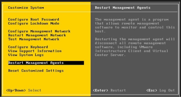 service mgmt vmware reactivate command not found esxi 5