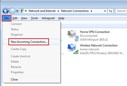 configurando un servidor VPN de Windows 7