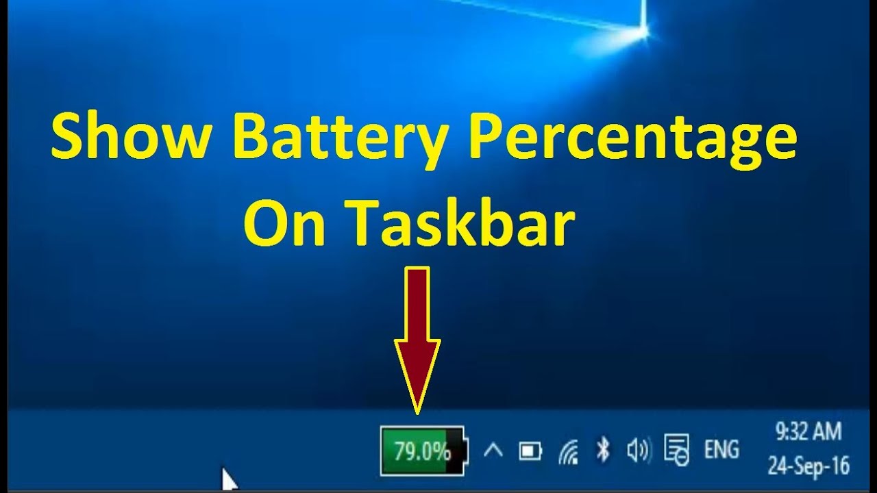 afficher le pourcentage de la batterie dans la barre des tâches