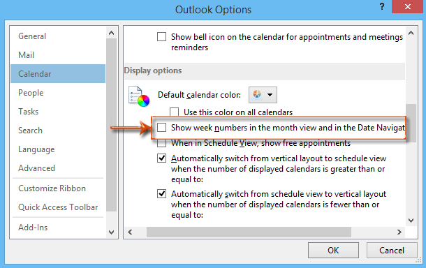 Outlook 2010 mac에서 며칠 숫자 표시