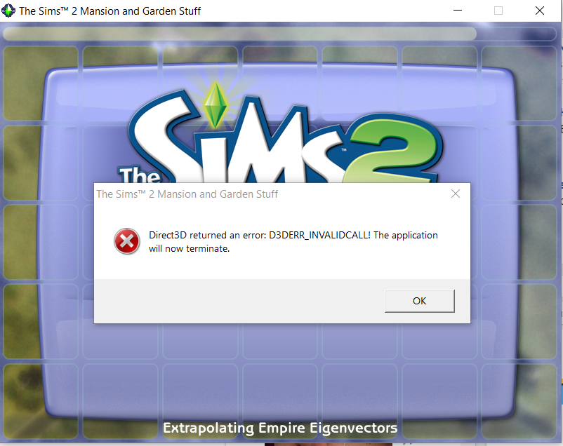 Sims 2 post-sekundärer Patch-Fehler