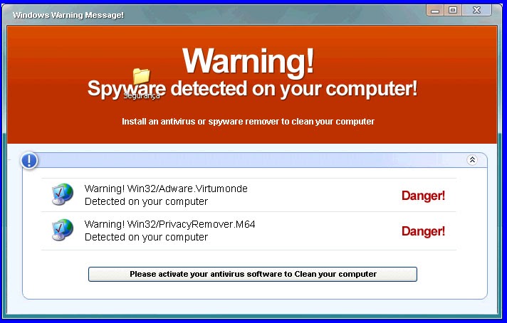 spyware Detected on your notebook computer install