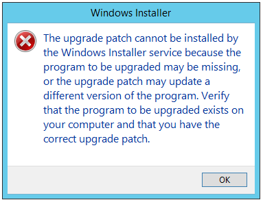 l'installatore di Windows non è riuscito a installare il programma associato