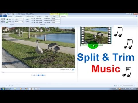trimming music by windows live movie maker