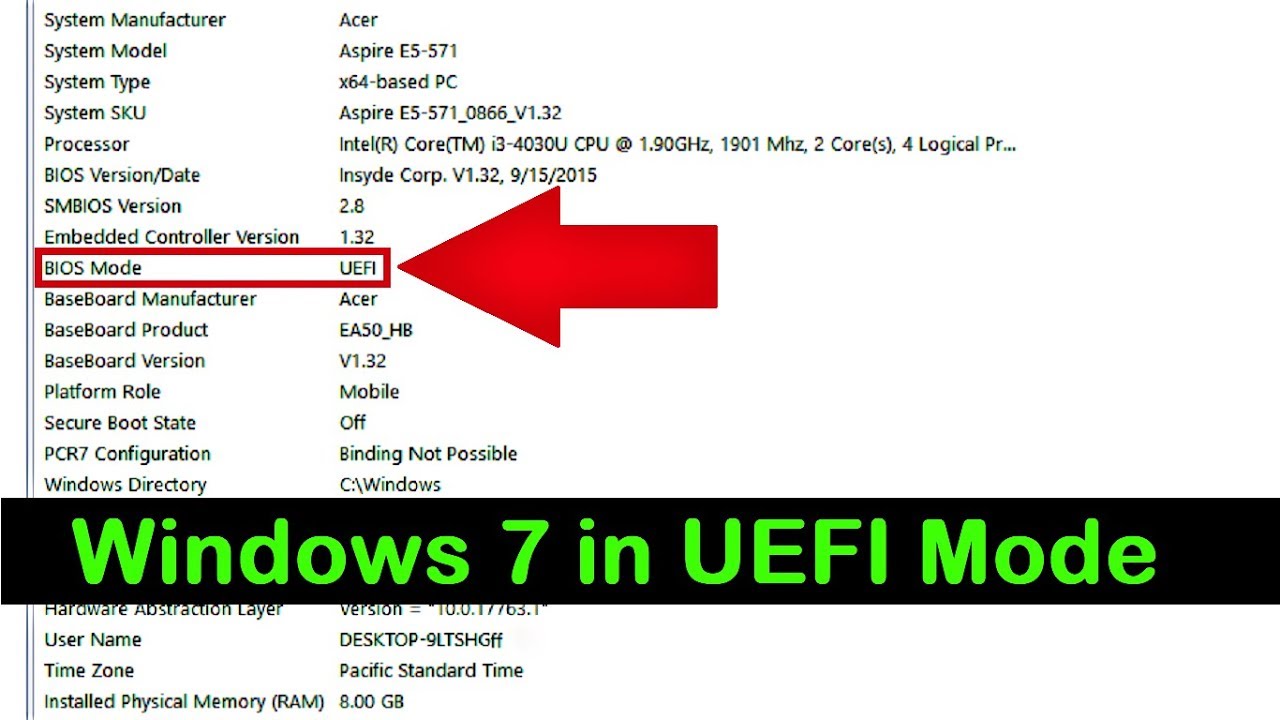 uefi bios for windows 7