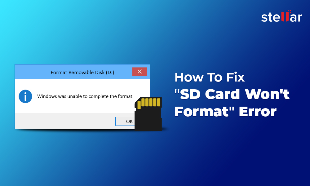 unable to format sd prepaid card error