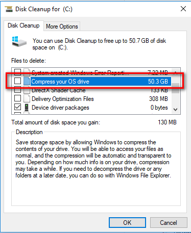 uncompress files compressed by disk cleanup
