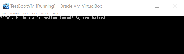virtualbox boot structure error