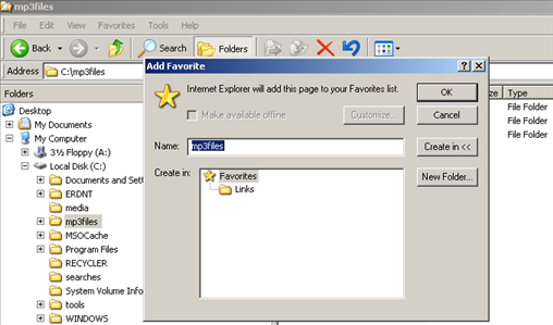 where is ie favorites folder in windows xp