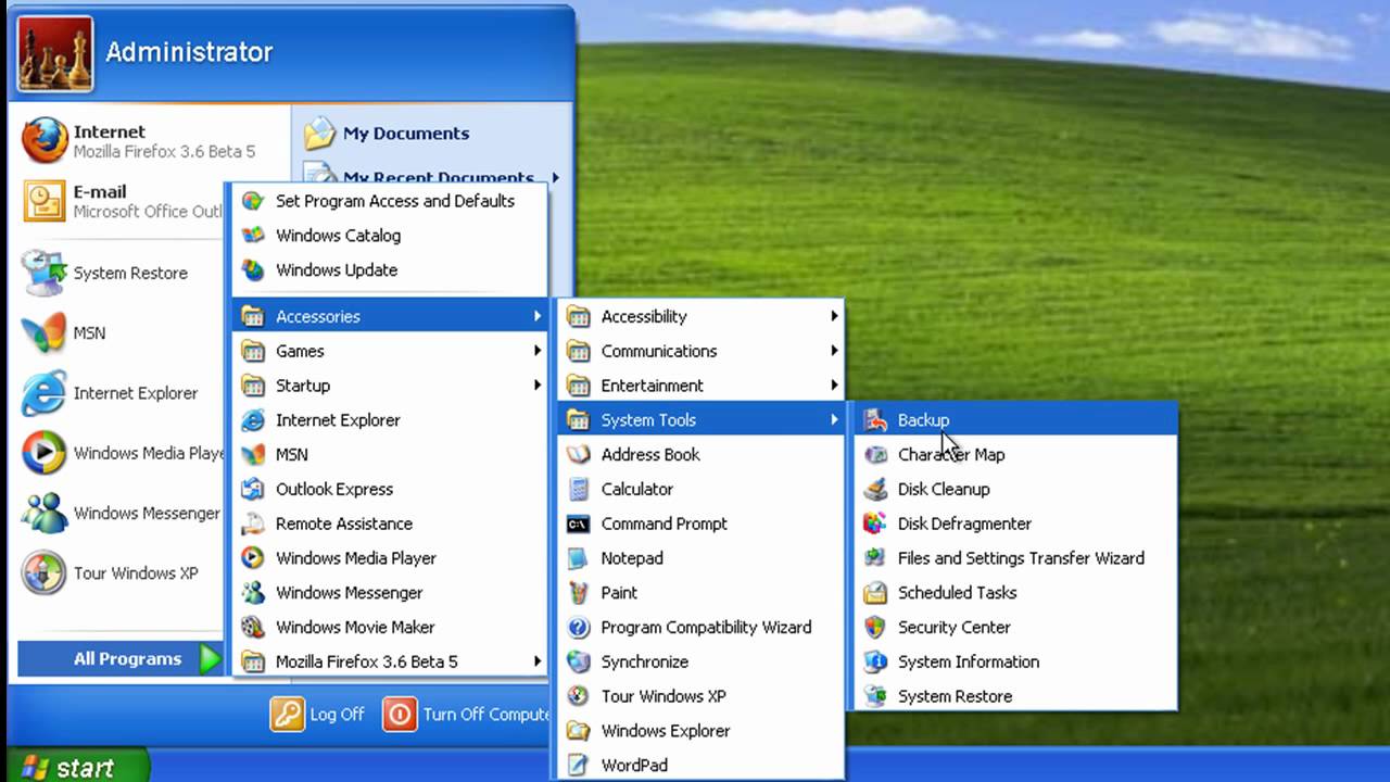 Wo erscheint der Systemwiederherstellungsassistent in Windows XP