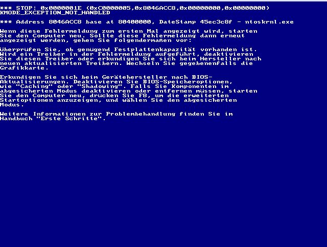 pantalla azul de Windows 2000 Professional