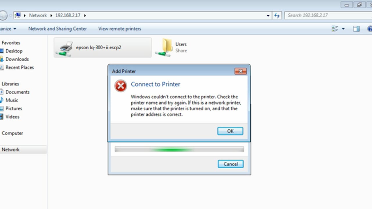 Windows nie może połączyć się z całą drukarką odmowa dostępu Windows 7