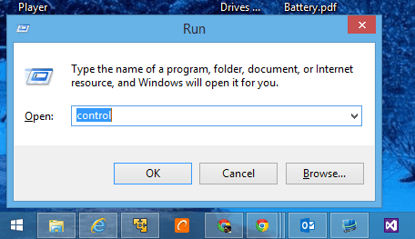 горячая клавиша панели управления Windows