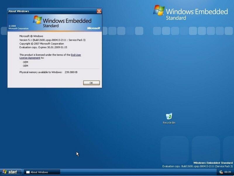 windows embedded standard 2009 service pack 3