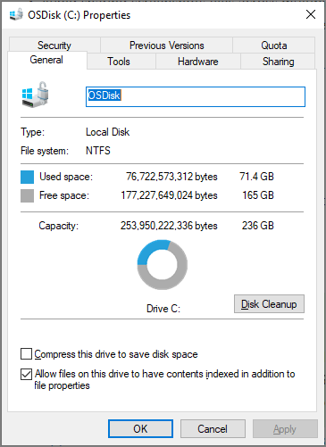 nettoyage de disque Windows Server 2007
