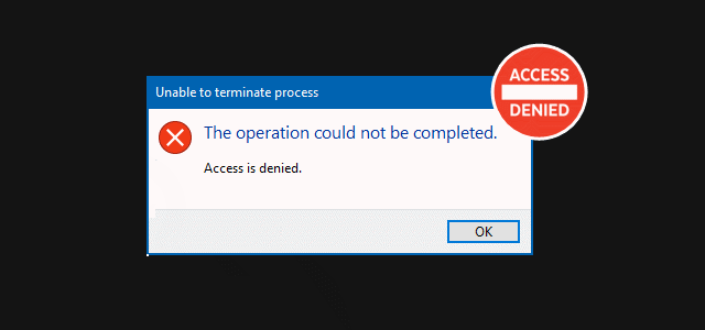windows firma zadaniowa nie może zakończyć procesu
