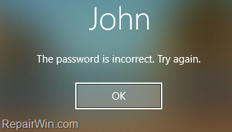 windows update password problem
