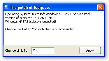 windows xp service pack as more tcp ip patch