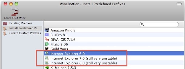 winebottler error installing ie6