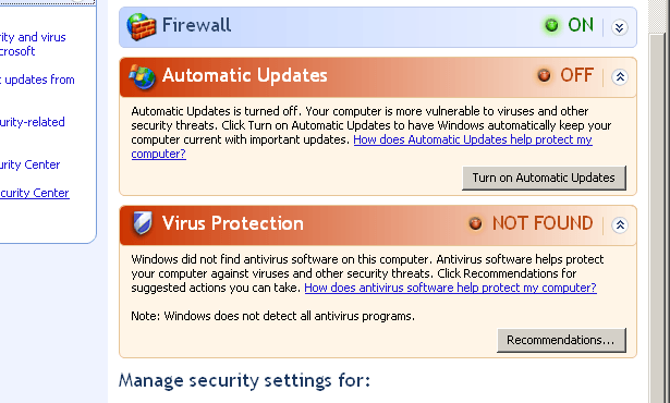 xp regedit apenas desligar o firewall