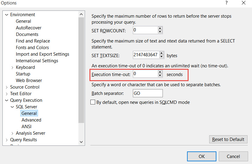 Change Timeout Mysql Workbench