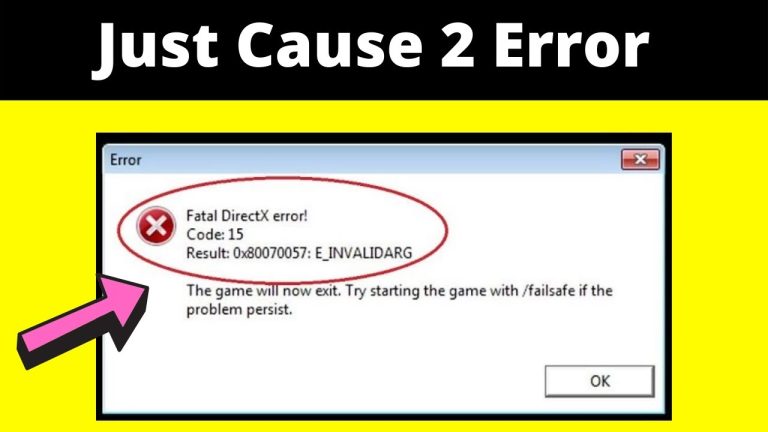 Fatal directx error code 15 just cause 2 что делать